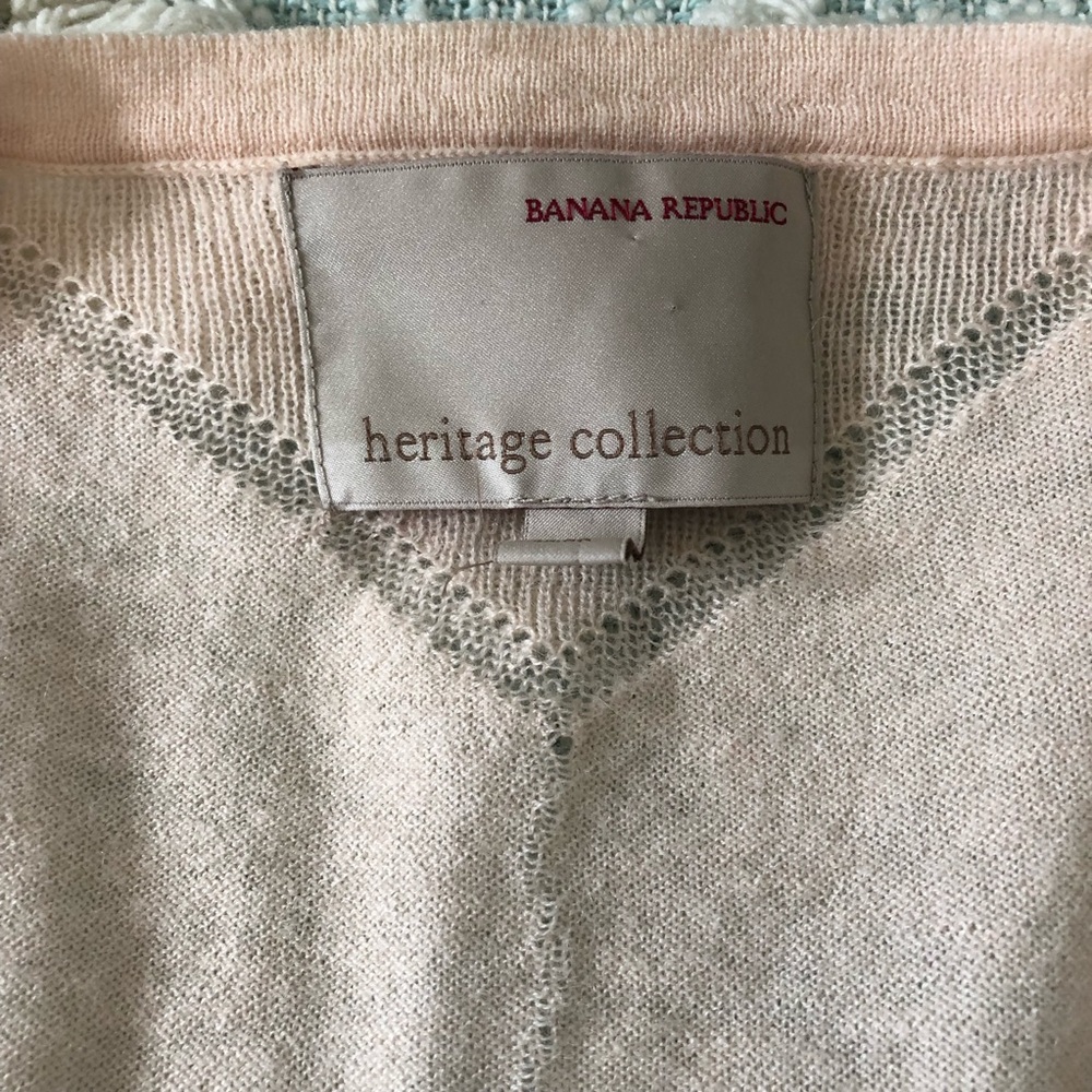 Banana Republic Pale Pink V-Neck Button Cardigan Heritage Collection size xs - Picture 3 of 8